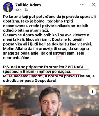 Adem Zalihić nam prijeti!